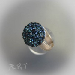 Сребърен дамски пръстен с камъни Swarovski R-338